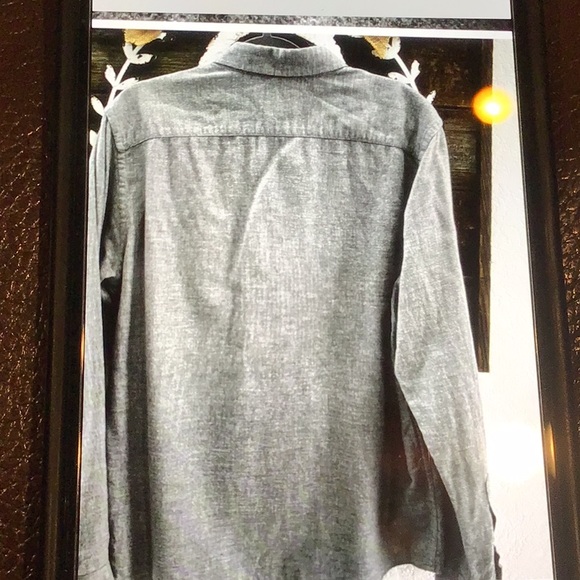 Untuckit Sherwood grey flannel button down cotton shirt men’s size Large Tall - Picture 3 of 7